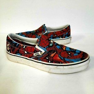 Vans x Marvel Spider-Man Slip On Low Shoes Sneakers Men's Size 9 Red White RARE
